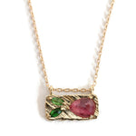 Collage Necklace (Small) -Pink Bouquet-N116YG-5, N116RG-5, N116WG-5