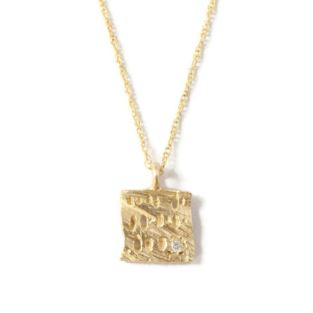 Sanctuary Square Diamond Pendant -N179YG-D