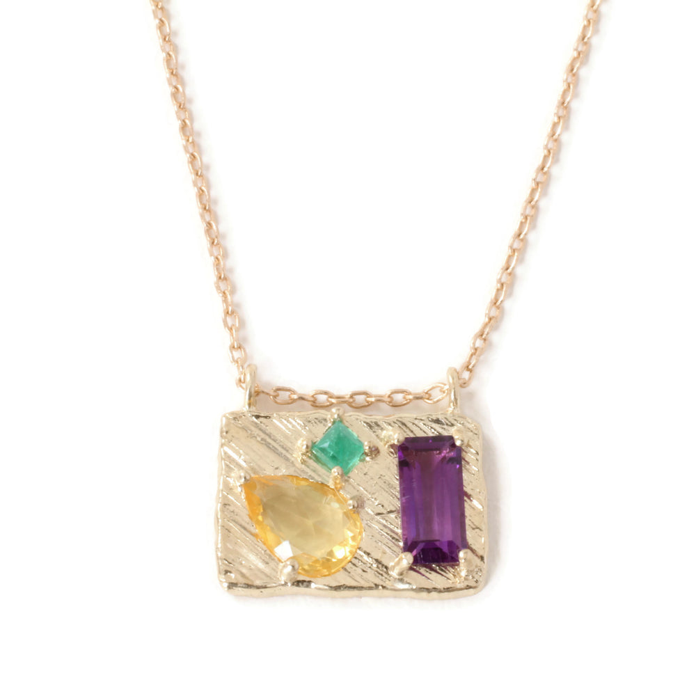 Medium Collage Necklace -N115YG-21