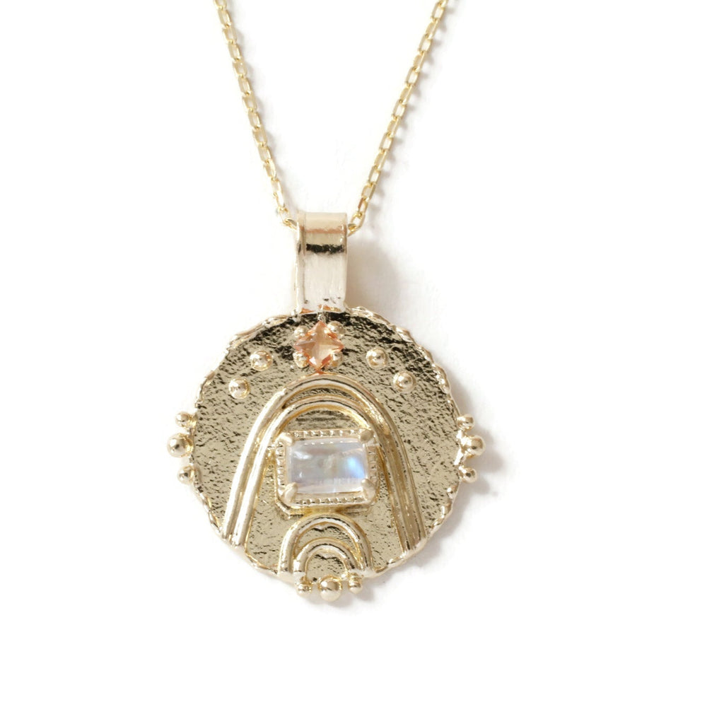 Prayers Rainbow Moon Necklace -N171YG-M