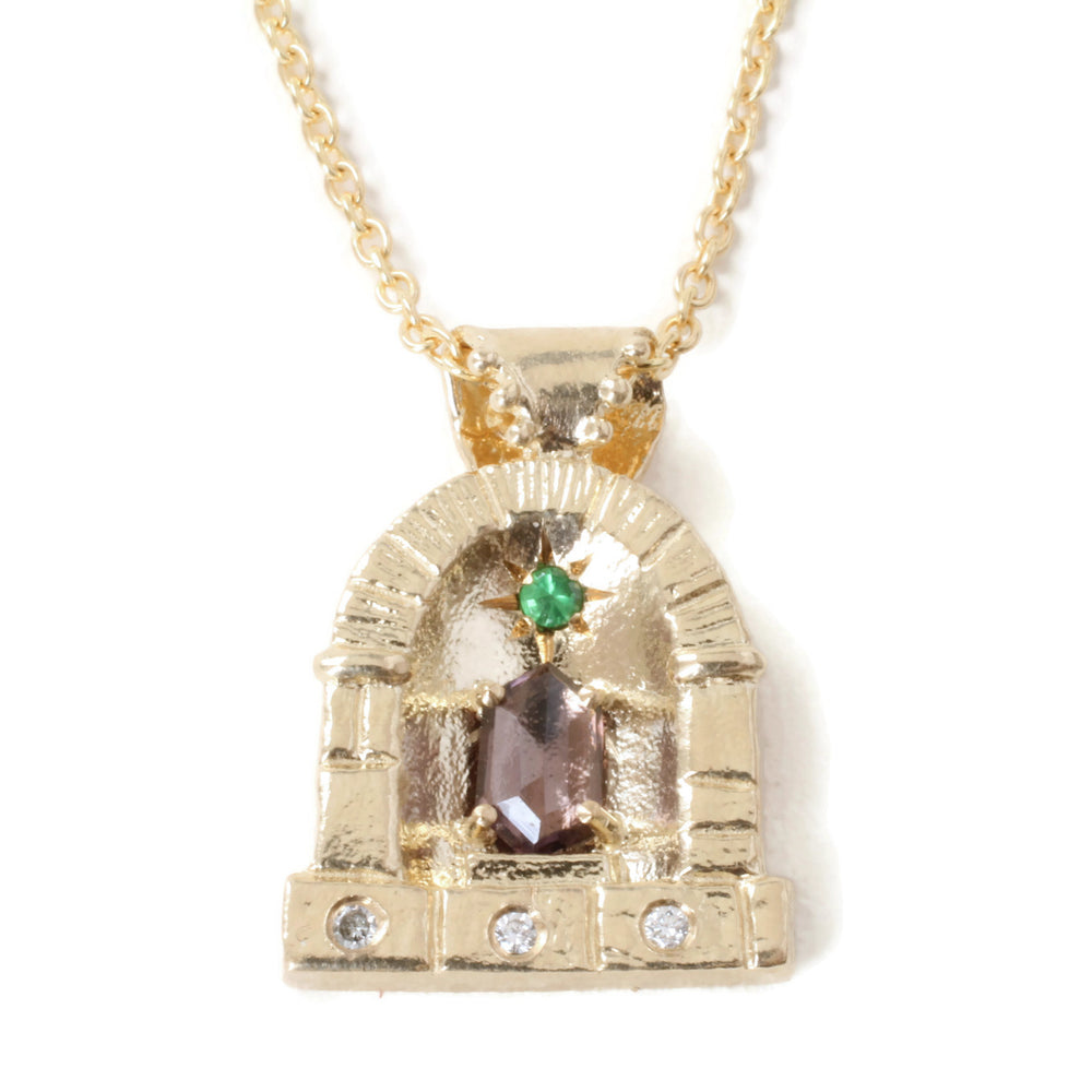 Cathedral Necklace with Green Spinel -N178YG10