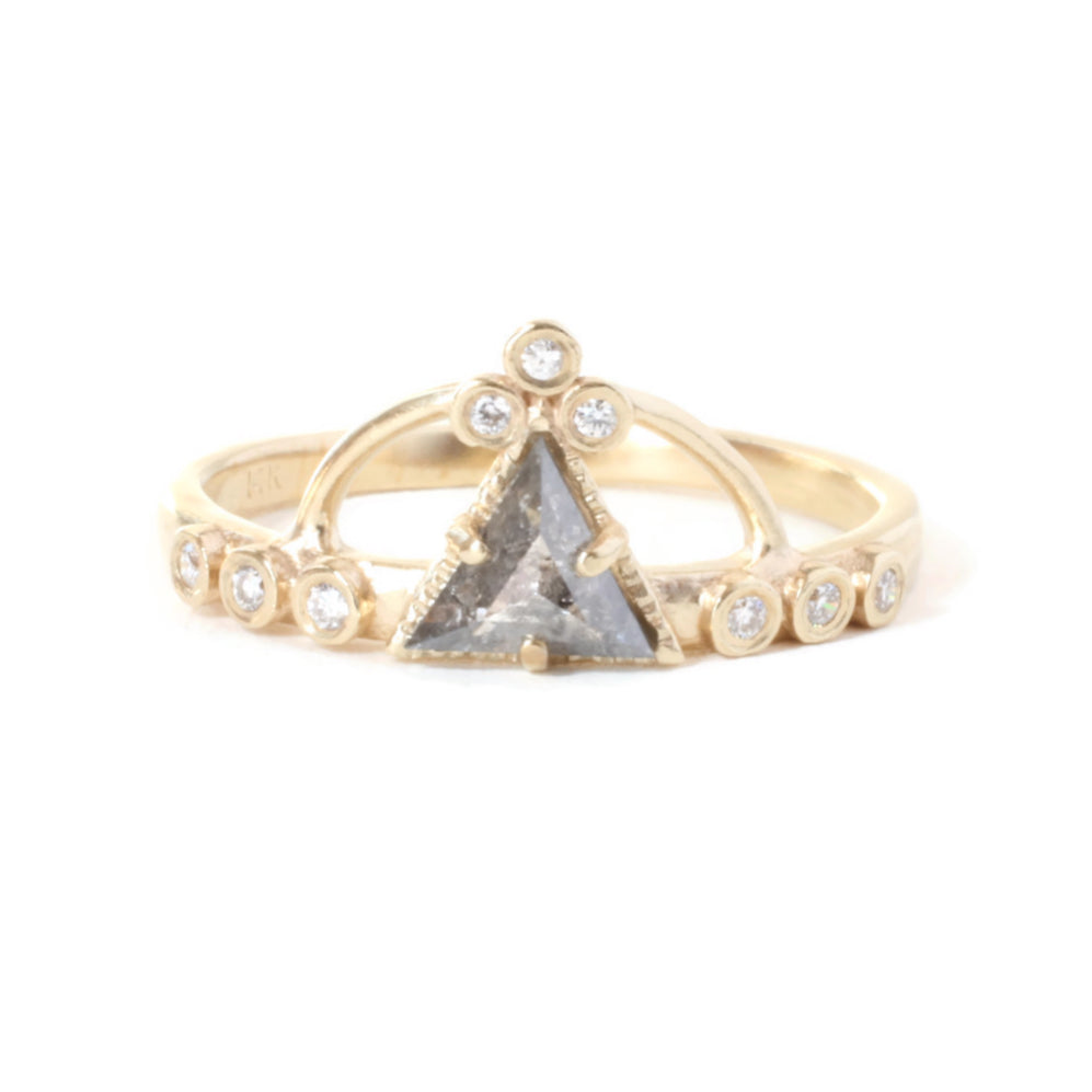 Salt & Pepper diamond North Star Ring -R904YG-SP