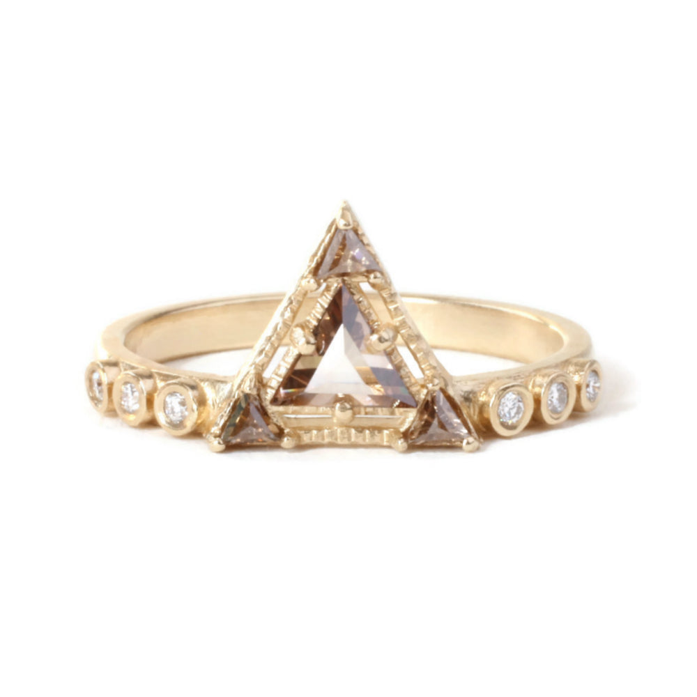Champagne Triangle Ring -R905YG