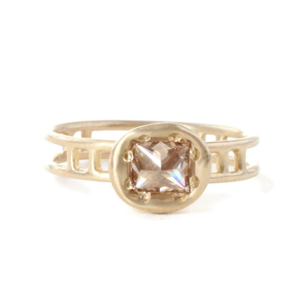 Champagne diamond double band