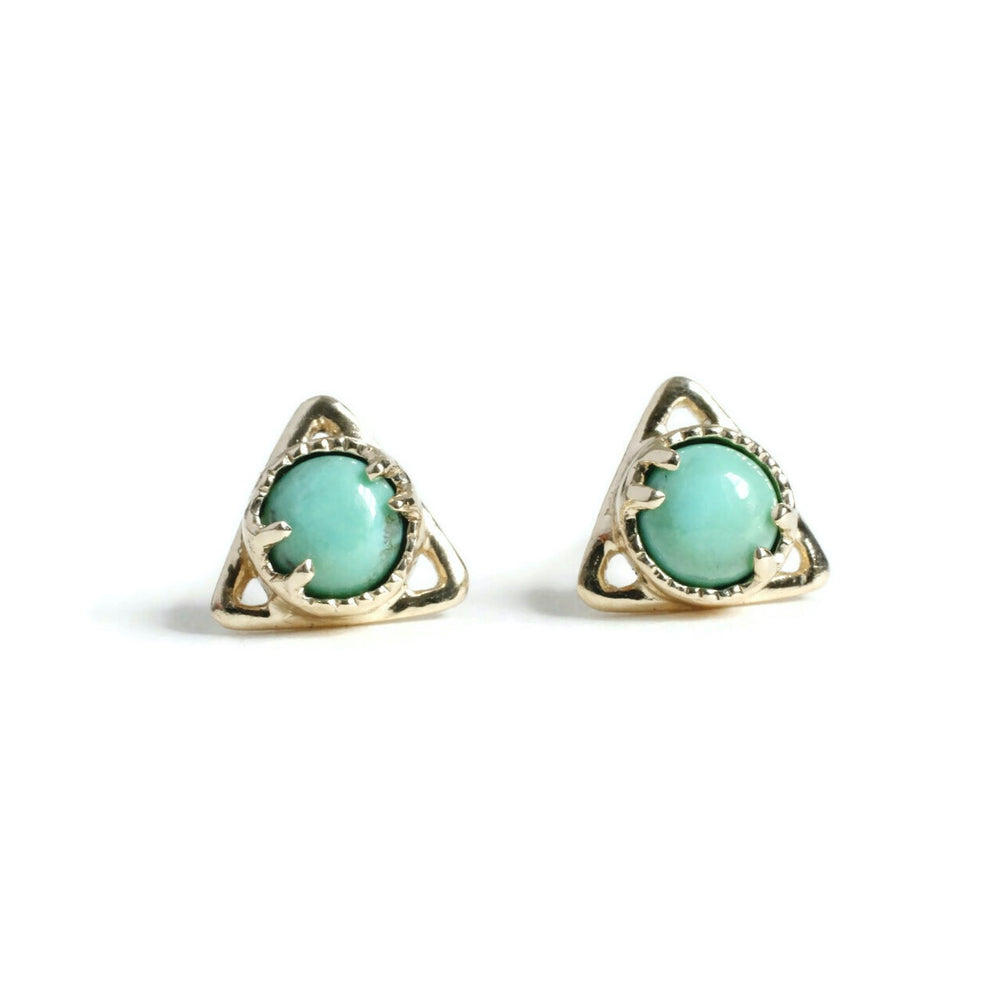 
            
                Load image into Gallery viewer, Good Change Triangle Turquoise Studs
            
        
