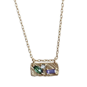 Small Collage Necklace -Lavender Garden -N116YG-3,N116RG-3,N116WG-3