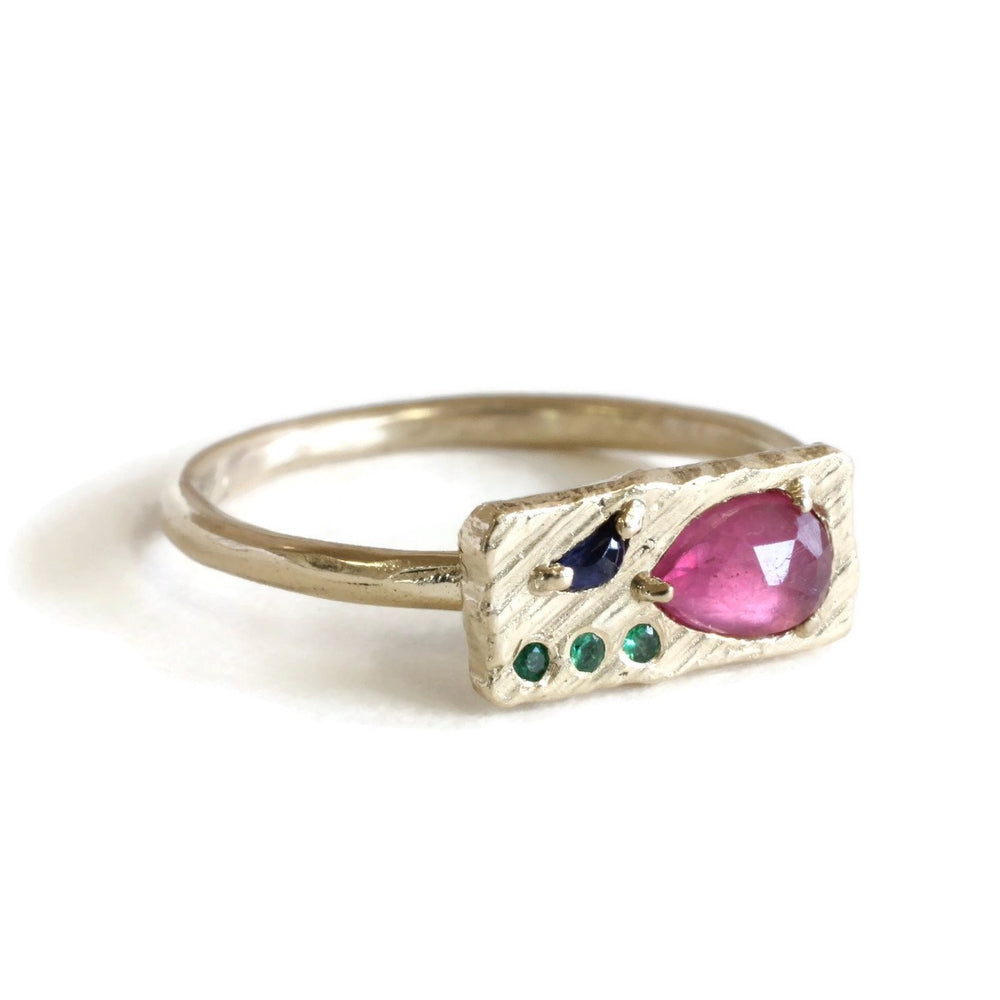 Collage Ring (Small) -Pink drop