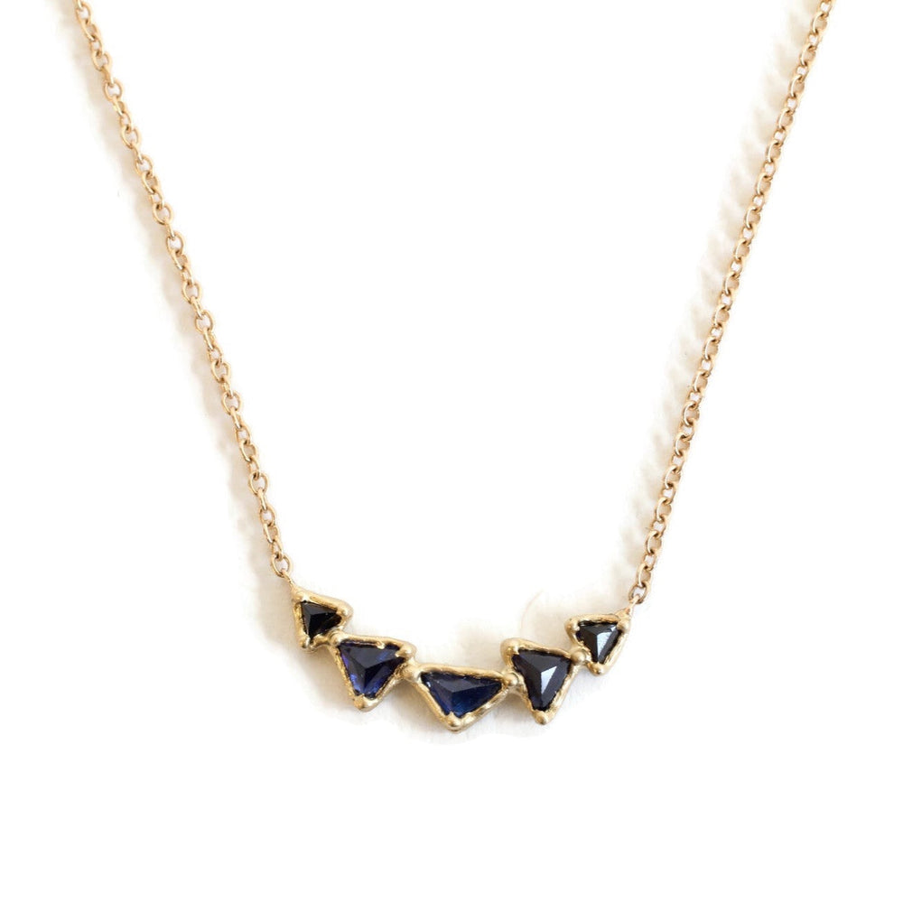 Triangle Sapphire Arc Necklace -N164YG