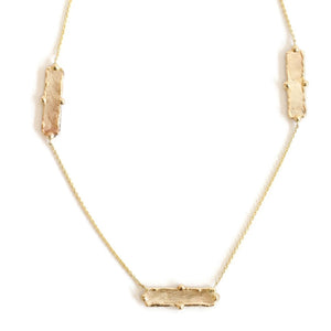 
            
                Load image into Gallery viewer, 3 Rectangle/Dot Necklace -N168YG, N168RG, N168WG
            
        