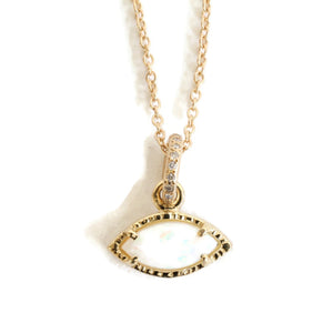Opal Eye Necklace -N163YG, N163RG, N163WG
