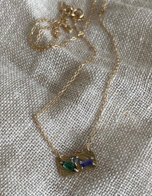 Small Collage Necklace -Lavender Garden -N116YG-3,N116RG-3,N116WG-3