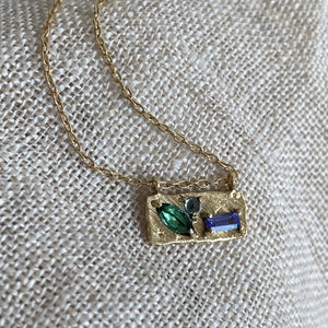 Small Collage Necklace -Lavender Garden -N116YG-3,N116RG-3,N116WG-3