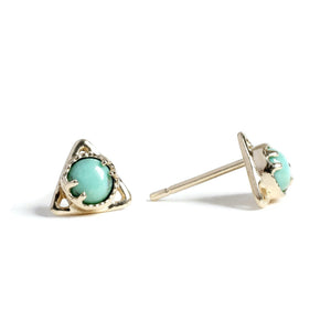 
            
                Load image into Gallery viewer, Good Change Triangle Turquoise Studs
            
        